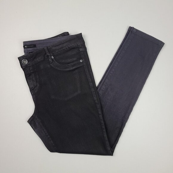 15 Fifteen Metallic Black Skinny Jeans Size 32 - Picture 1 of 12